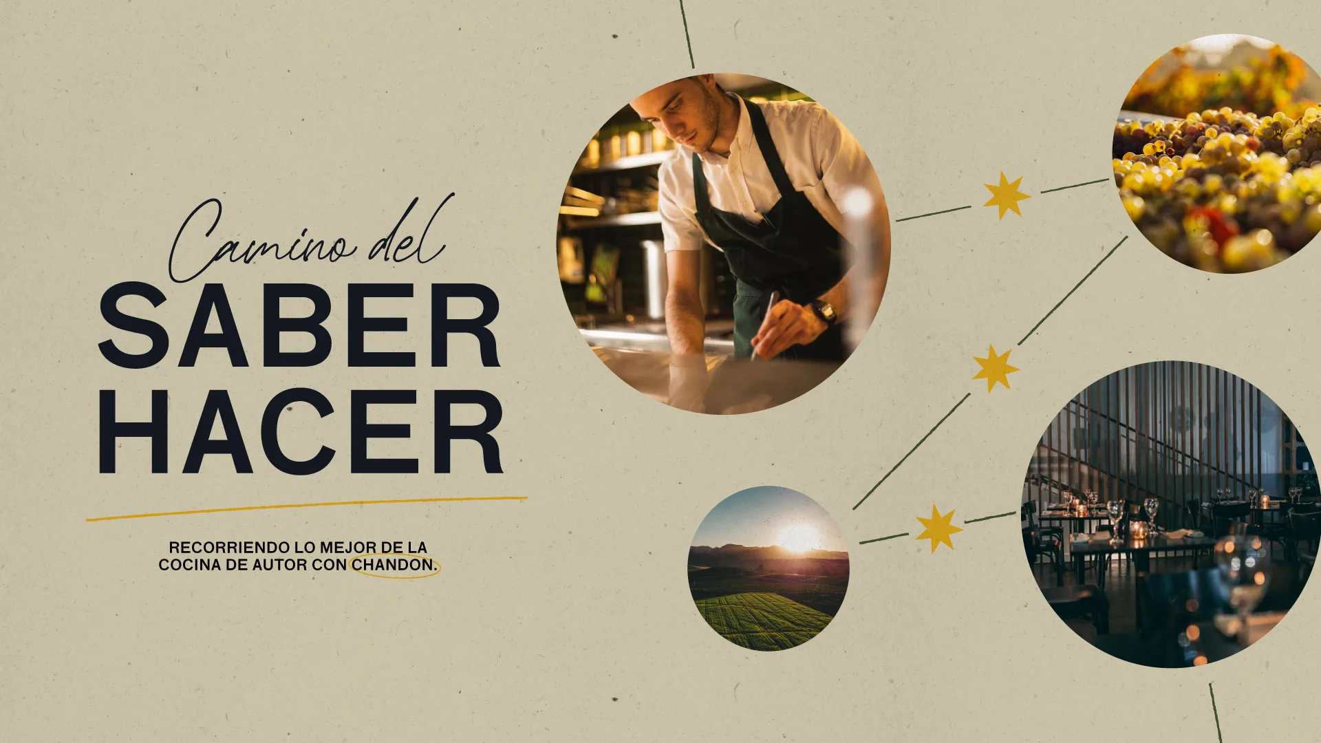 Key visual «Camino del Saber Hacer»: recorriendo lo mejor de la cocina de autor con Chandon