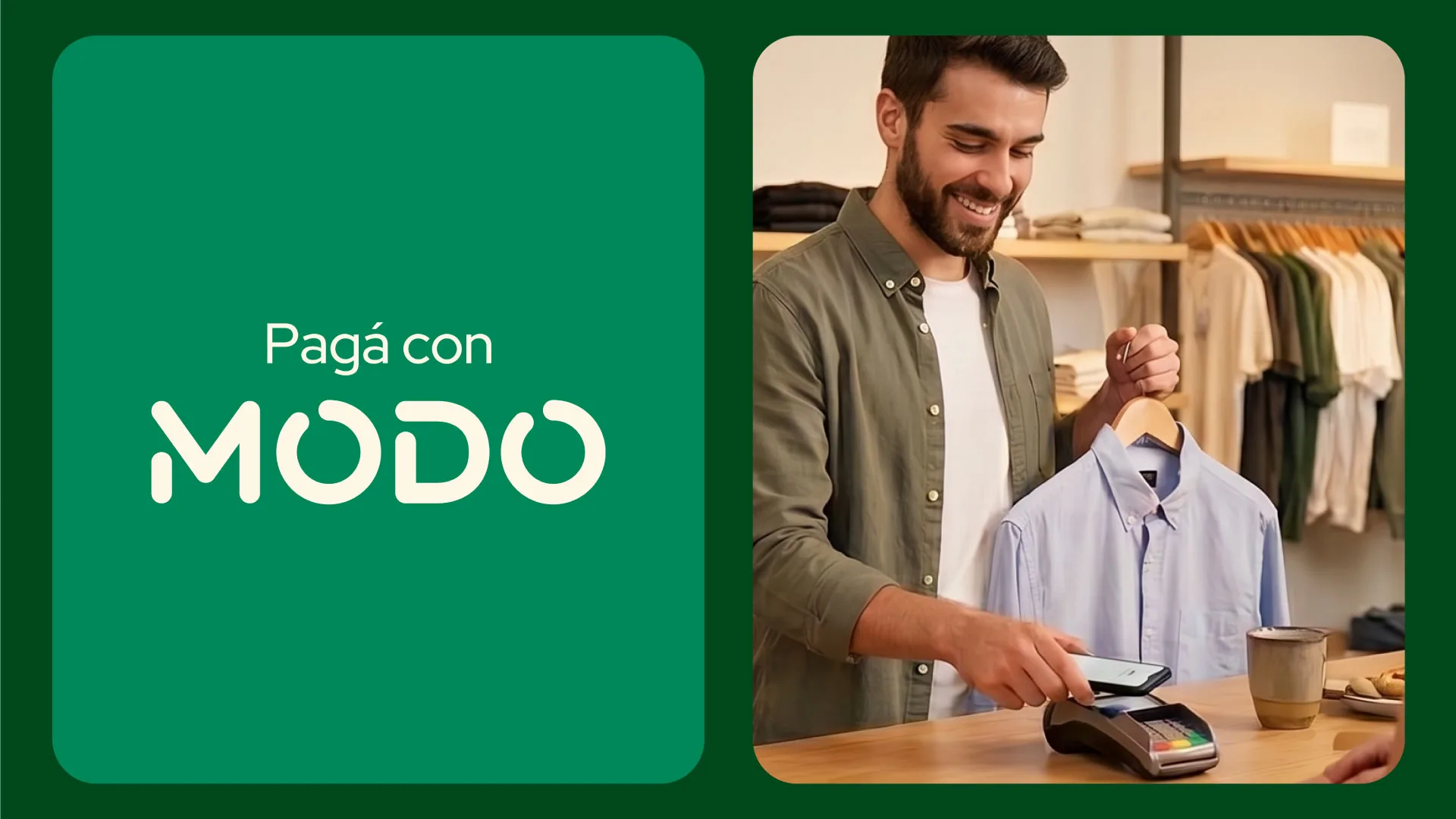 Pagá con MODO: pago sin contacto en un local de indumentaria